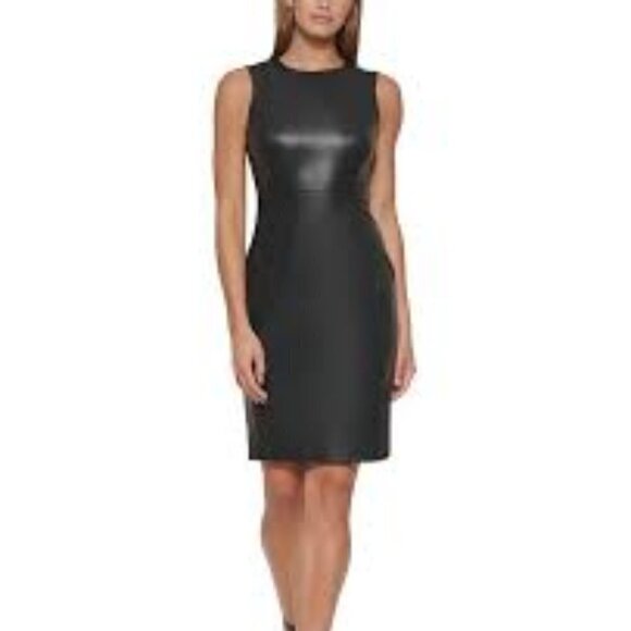 Calvin Klein Dresses & Skirts - NWT Calvin Klein Women Faux Leather Dress Size 10